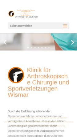 Vorschau der mobilen Webseite www.chirurgie-wismar.de, Klinik für Arthroskopische Chirurgie und Sportverletzungen Wismar