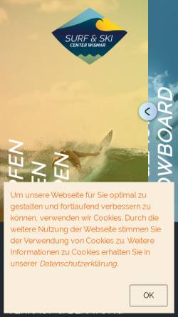 Vorschau der mobilen Webseite www.surfcenter-wismar.de, Surfcenter Wismar (nur mit IE !!)
