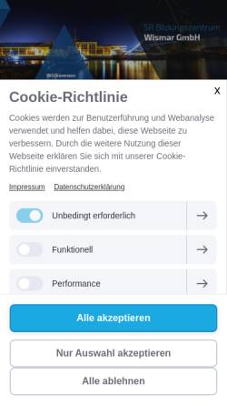 Vorschau der mobilen Webseite www.bz-wismar.de, SR Bildungszentrum Wismar
