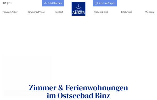 Vorschau von www.urlaub-ruegen.de, Pension Anker, Inh. Andreas Pschierer & Lutz Middel