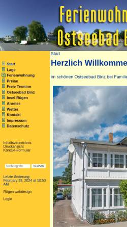 Vorschau der mobilen Webseite ferienwohnung-krause-binz.de, Ferienwohnungen Krause