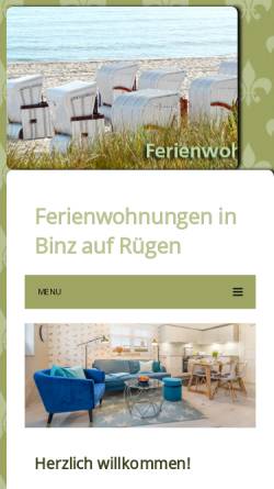Vorschau der mobilen Webseite www.ferienwohnungen-binz-insel-ruegen.de, Ferienwohnungen Max und Renate Ott
