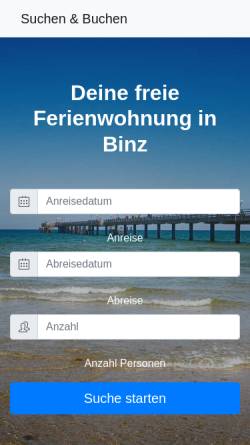 Vorschau der mobilen Webseite www.xn--binz-auf-rgen-5ob.de, Ferienwohnungen Wolfgang Horst