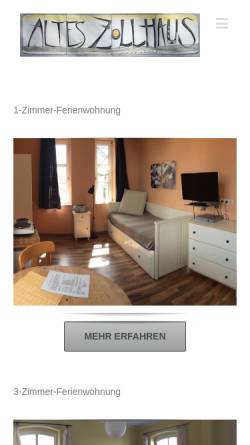 Vorschau der mobilen Webseite altes-zollhaus-stralsund.de, Ferienhaus Altes Zollhaus