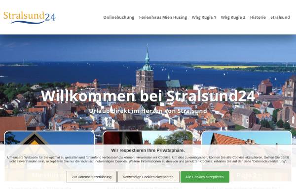 Vorschau von www.stralsund24.com, Ferienwohnungen Rugia & Mien Hüsing