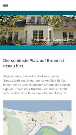 Vorschau der mobilen Webseite ferienkmz.de, Ferienhaus Kaptein Meyer