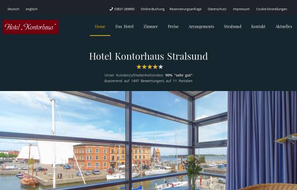Vorschau von www.kontorhaus-stralsund.de, Hotel Kontorhaus