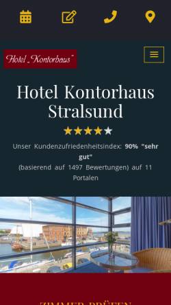 Vorschau der mobilen Webseite www.kontorhaus-stralsund.de, Hotel Kontorhaus