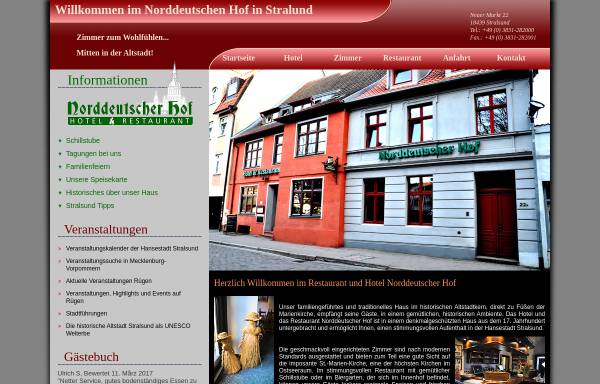 Vorschau von www.norddeutscher-hof.de, Hotel und Restaurant Norddeutscher Hof