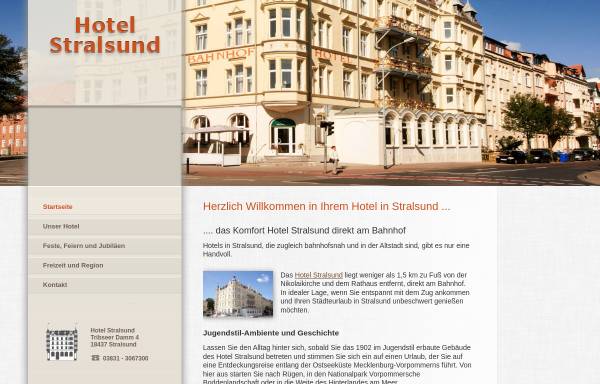 Vorschau von www.hotelzumbahnhof-stralsund.de, Hotel zum Bahnhof