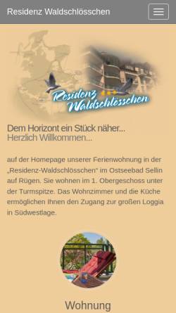 Vorschau der mobilen Webseite www.residenz-waldschloesschen.de, Residenz Waldschloesschen