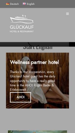 Vorschau der mobilen Webseite hotel-glueckauf.de, Hotel Glückauf Sellin