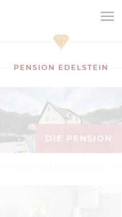 Vorschau der mobilen Webseite www.pension-edelstein.de, Pension Edelstein