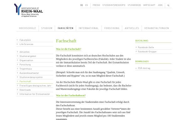 Vorschau von www.hochschule-rhein-waal.de, Fachschaft Life Sciences an der Hochschule Rhein-Waal
