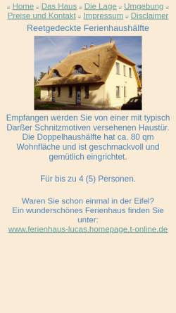 Vorschau der mobilen Webseite www.prerow-haus.de, Ferienhaus Fok