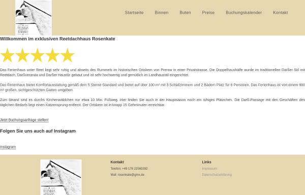 Vorschau von www.rosenkate-prerow.de, Ferienhaus Rosenkate