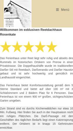 Vorschau der mobilen Webseite www.rosenkate-prerow.de, Ferienhaus Rosenkate