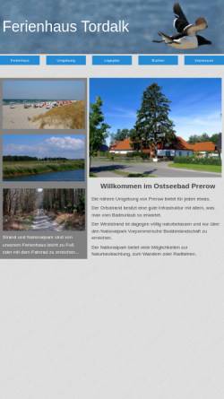 Vorschau der mobilen Webseite www.prerow-tordalk.de, Ferienhaus Tordalk