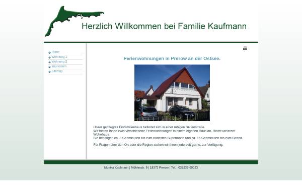 Vorschau von www.prerow-an-der-ostsee.de, Ferienwohnungen Familie Kaufmann