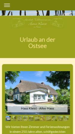 Vorschau der mobilen Webseite www.haus-kleist.de, Haus Kleist