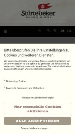 Vorschau der mobilen Webseite www.stoertebeker.com, Störtebeker-Bier