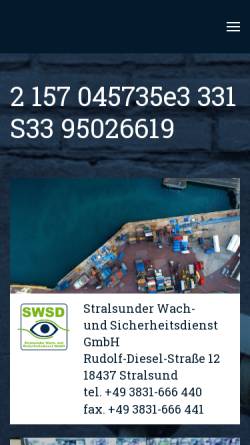 Vorschau der mobilen Webseite www.gsd-stralsund.de, GSD Geld- und Sicherheitsdienste GmbH