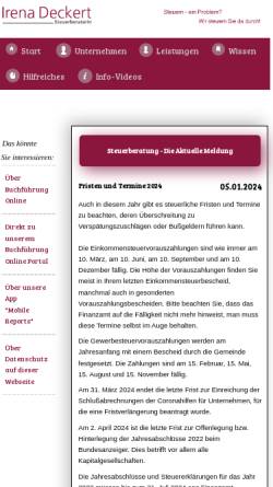 Vorschau der mobilen Webseite www.steuerberatung-hst.de, Steuerberater Seeger & Deckert Partnerschaft