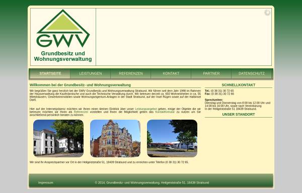 Vorschau von www.hausverwaltung-stralsund.de, GWV Hausverwaltung und Wohnungsverwaltung