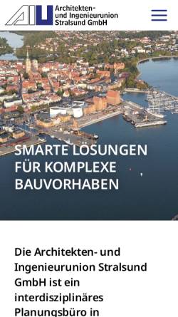 Vorschau der mobilen Webseite aiu.de, Architekten- und Ingenieurunion Stralsund GmbH