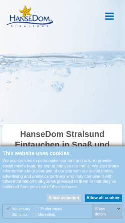 Vorschau der mobilen Webseite hansedom.de, HanseDom