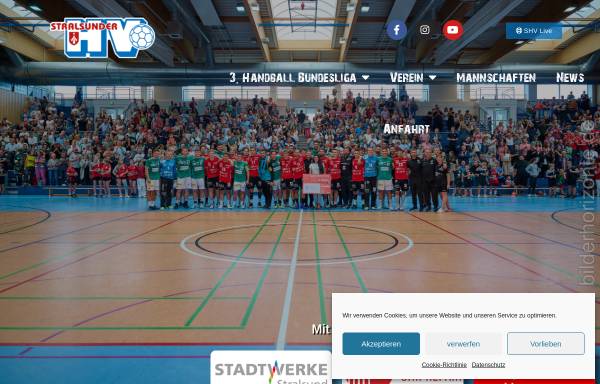 Vorschau von www.stralsunder-hv.de, Stralsunder Handball-Verein e. V.