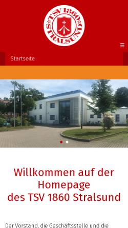 Vorschau der mobilen Webseite www.tsv1860stralsund.de, TSV 1860 Stralsund