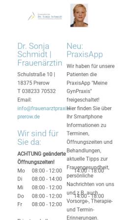 Vorschau der mobilen Webseite www.fettwegspritze-prerow.de, Dr. med. Inka Horn, Frauenarztpraxis