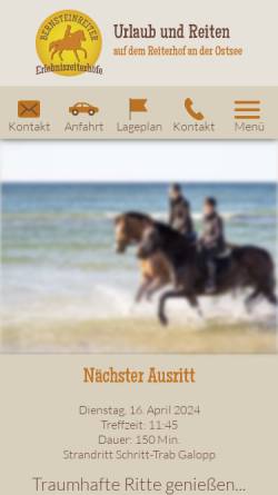 Vorschau der mobilen Webseite www.pferdeferien.de, Pferde-Ferien Hirschburg GmbH & Co. KG
