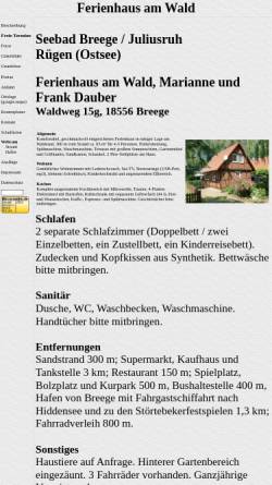Vorschau der mobilen Webseite www.ferienhaus-ruegen-dauber.de, Ferienhaus Dauber