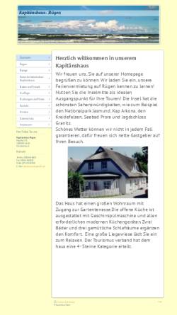 Vorschau der mobilen Webseite www.kapitaenshaus-ruegen.de, Kapitänshaus Pahnke