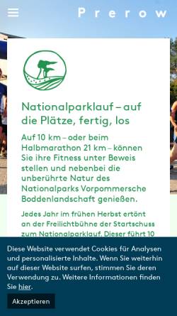 Vorschau der mobilen Webseite www.nationalparklauf.de, Nationalparklauf im Ostseebad Prerow