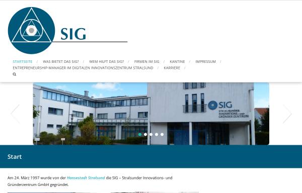 Vorschau von www.sig-hst.de, Stralsunder Innovations- und Gründerzentrum GmbH