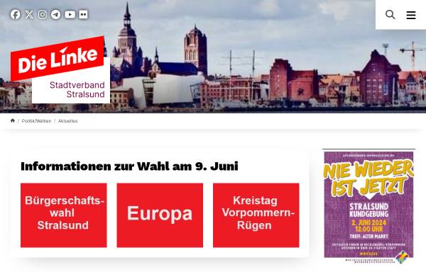 Vorschau von www.die-linke-stralsund.de, Die Linke - Kreisverband Stralsund