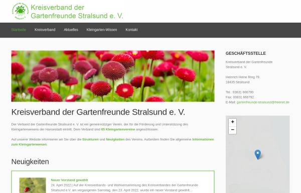 Vorschau von www.gartenfreunde-stralsund.de, Kreisverband der Gartenfreunde Stralsund e. V.