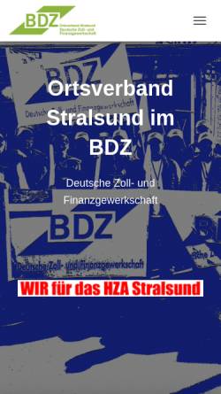 Vorschau der mobilen Webseite bdz-stralsund.de, Ortsverband Stralsund im BDZ