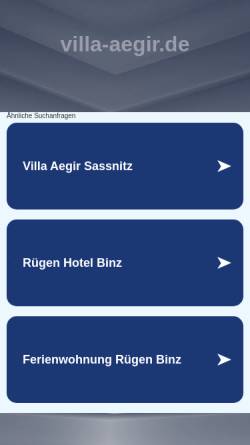 Vorschau der mobilen Webseite www.villa-aegir.de, Hotel Villa Aegir
