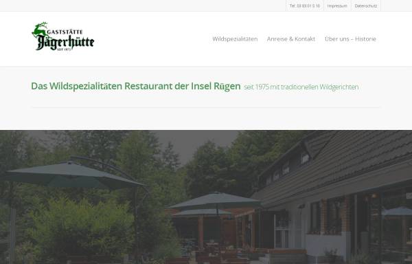 Vorschau von www.jaegerhuette-ruegen.de, Restaurant Jägerhütte