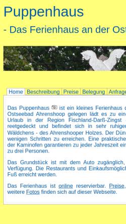 Vorschau der mobilen Webseite www.puppenhaus-ahrenshoop.de, Ferienhaus Puppenhaus