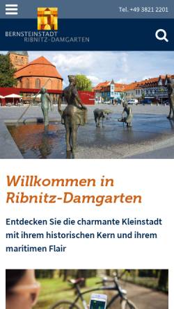 Vorschau der mobilen Webseite www.ribnitz-damgarten.de, Ribnitz-Damgarten