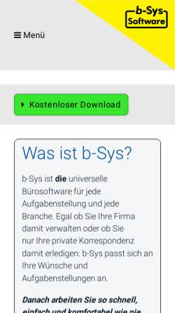 Vorschau der mobilen Webseite b-sys.de, B-Sys