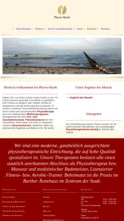Vorschau der mobilen Webseite www.physio-barth.de, Physiotherapie, Wellness & Gesundheit im Ärztehaus