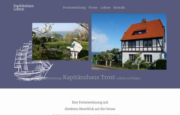 Vorschau von www.kapitaenshaus-trost.de, Ferienwohnung Kapitänshaus Trost