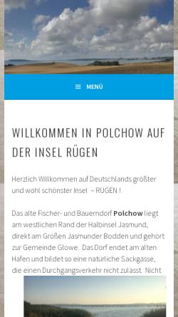 Vorschau der mobilen Webseite www.ruegen-polchow.de, Ferienwohnung Brummelbeerbusch Polchow