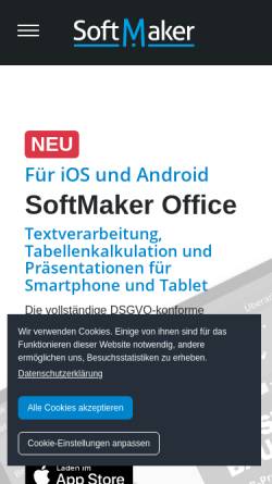 Vorschau der mobilen Webseite www.softmaker.de, SoftMaker